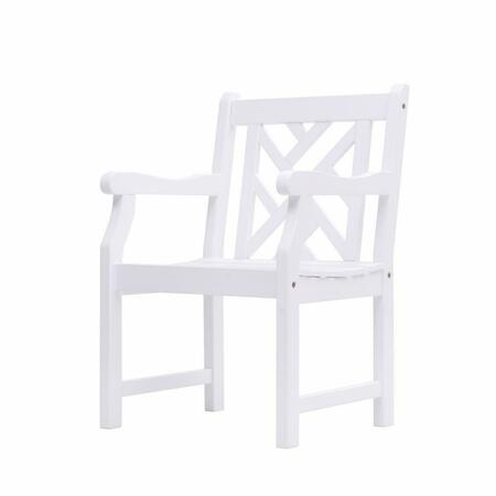 GFANCY FIXTURES 36 x 22 x 22 in. White Patio Armchair with Diagonal Design GF3084943
